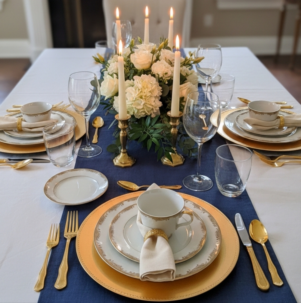 Chateau by Sango #3627 6 Place setting dinnerware Plus 1 covered Sugar Bowl